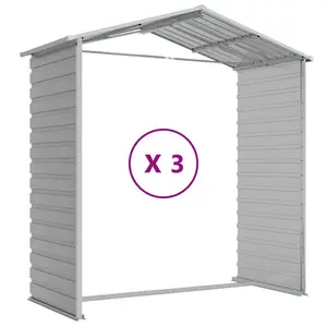 Brumit Garden Shed 191x300x198 cm Galvanised Steel Light Grey