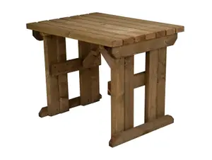 Hollies wooden garden table, outdoor pinic dining desk(3ft, Rustic brown finish)