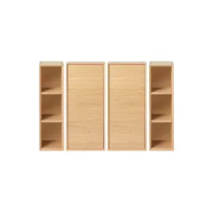 GoodHome Avela Matt Brown Oak effect Wall cabinet (W)1200mm (H)900mm