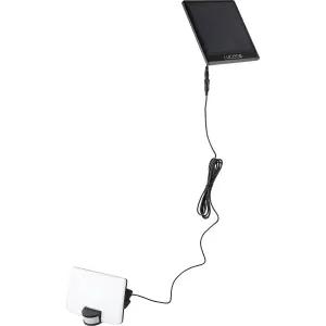 Luceco Adjustable Black Solar-powered Integrated LED PIR With motion sensor Outdoor Flood light