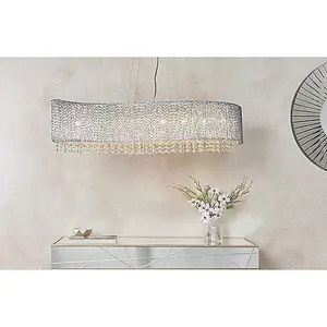 Luminosa Galina 8 Light Ceiling Pendant Chrome Plate & Clear Crystal, G9