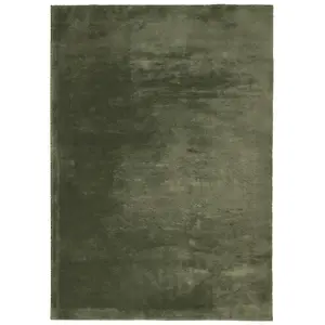 Rug HUARTE Short Pile Soft and Washable Forest Green 160x230 cm