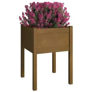 Berkfield Garden Planter Honey Brown 50x50x70 cm Solid Pinewood