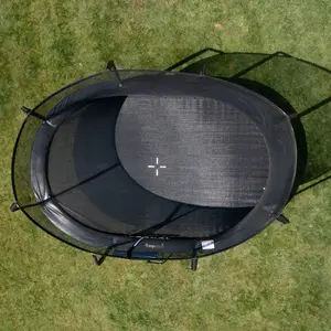 12ft x 8ft JumpPRO™ Xcel Black Oval Trampoline with Enclosure