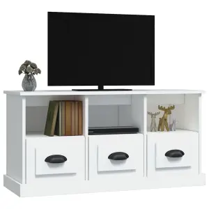 Berkfield TV Cabinet White 100x35x50 cm Engineered Wood