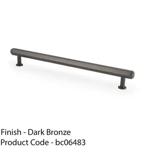 Industrial Hex T Bar Pull Handle - Dark Bronze 224mm Centres Kitchen Cabinet