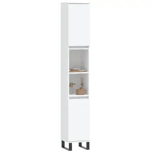 Berkfield Bathroom Cabinet White 30x30x190 cm Engineered Wood