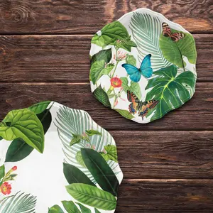 Purely Home Tropical Floral 12 Piece Melamine Dinnerware Set for 4