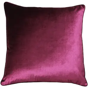 Paoletti Luxe Velvet Piped Polyester Filled Cushion