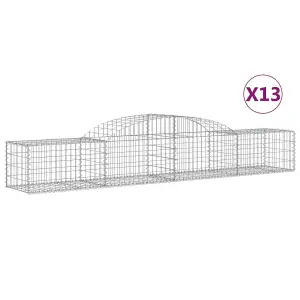 Berkfield Arched Gabion Baskets 13 pcs 300x50x40/60 cm Galvanised Iron