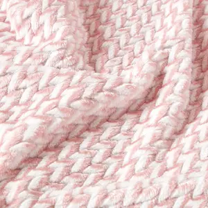 Homescapes Pastel Pink Mora Faux Fur Velvet Throw  200 x 230 cm