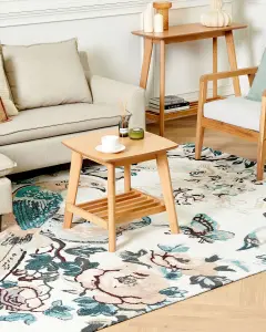 Cotton Area Rug Birds Motif 200 x 300 cm Multicolour ARIHA