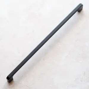 256mm Matt Black Cabinet Handle Slim Square Cupboard Drawer Door Pull Bedroom Bathroom Wardrobe Furniture Replacement Upcycle