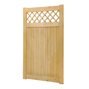 Rhombus Garden Wood Gate with Latch and Hardware Kit, 150 cm x 90 cm