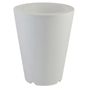 Lighting Collection Lake Solar White Outdoor Flower Pot