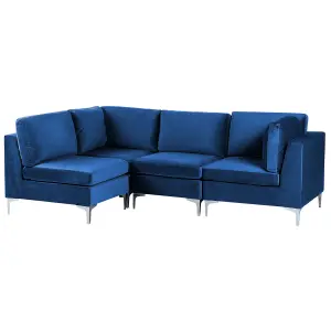 Corner Sofa EVJA Navy Blue Velvet Right Hand