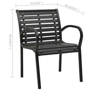 Berkfield Garden Chairs 2 pcs Steel and WPC Black