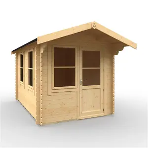 12ft x 8ft (3550mm x 2350mm) Horsforth "The Augusta Plus" 44mm Log Cabin With 3 Opening Windows