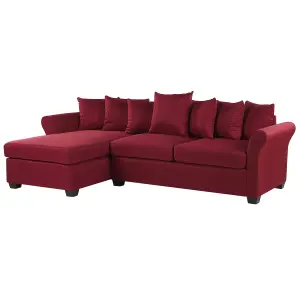 Right-Hand Corner Sofa VIKNA Dark Red Fabric Right Hand