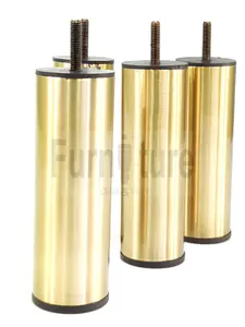 4 Metal Furniture Legs Brushed Brass Feet M8 Chairs Sofas Stools Beds Cabinets 150mm High