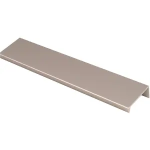 Square Edge Finger Pull Handle - Satin Nickel 200mm - Slim Cupboard Drawer