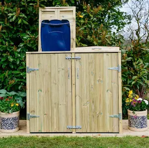 Shireburn 1 Wheelie Bin/2 Recycle Box Store - Timber - L80.4 x W134 x H120 cm