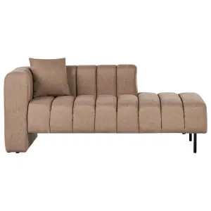 Left Hand Chaise Lounge Light Brown LANNILS