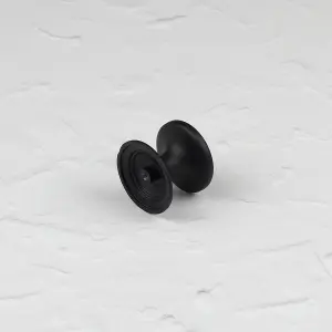 38mm Matt Black Cabinet Knob Round Cupboard Door Drawer Pull Handle Kitchen Wardrobe Furniture Replacement