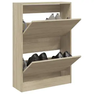 Berkfield Shoe Cabinet Sonoma Oak 60x21x87.5 cm Engineered Wood