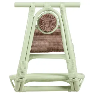 Rattan Kids Rocking Chair Light Green ASPRIA