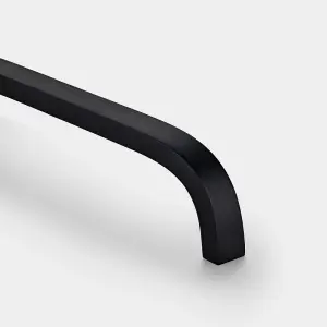 Black Curved Cabinet D Bar Handle - Solid Brass - Hole Centre 448mm - SE Home