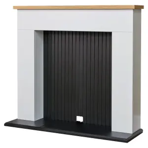 Adam Innsbruck Stove Fireplace in Pure White & Black, 45 Inch