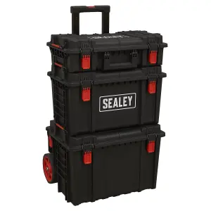 Sealey Mobile Storage System Set 3 Pieces Heavy-Duty Shockproof Plastic AP890