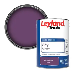 Leyland Trade Vinyl Matt Walls & Ceilings Emulsion Paint Magic Magenta (PPG1180-7) 5L