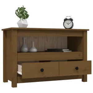 Berkfield TV Cabinet Honey Brown 79x35x52 cm Solid Wood Pine