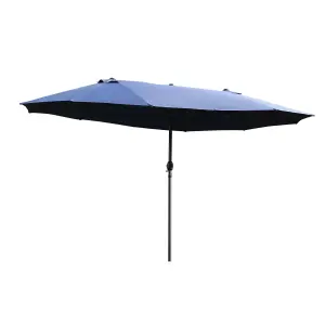 Outsunny 4.6M Garden Patio Umbrella Canopy Parasol Sun Shade w/o Base Blue