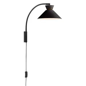 Nordlux Dial Indoor Bedroom Living Dining Office Wall Light in Black (Diam) 25cm