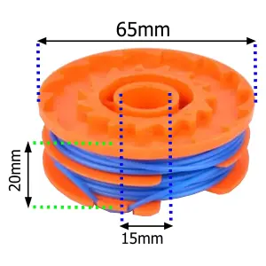 SPARES2GO 5m Twin Line & Spool compatible with Ozito LTR-529U Trimmer Strimmer