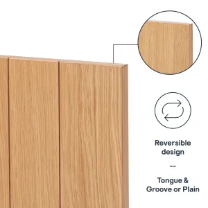 GoodHome Verbena Natural oak shaker Standard Wall End panel (H)960mm (W)360mm