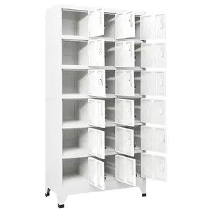 Berkfield Locker Cabinet with 18 Compartments Metal 90x40x180 cm