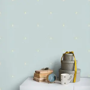 Sophie Allport Duck Egg & Stone Bees Pearl effect Embossed Wallpaper