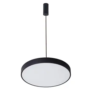 Luminosa Modern LED Hanging Pendant Black, Warm White 3000K 1800lm