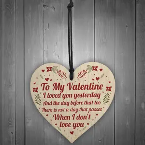 Red Ocean Valentines Gift Present For Him Her Handmade Wooden Heart Sign Keepsake Gift For Boyfriend Girlfriend