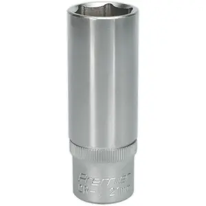 21mm Chrome Vanadium Deep Drive Socket - 1/2" Square Drive Tool for Professionals