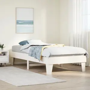 Berkfield Bed Frame without Mattress White 100x200 cm Solid Wood Pine