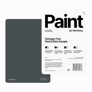 Hemway Chalk Based Furniture Paint Matt A5 Sample, Anthracite Grey, Peel & Stick Swatch For Interior Walls Wood