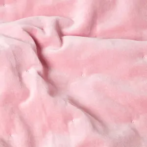 Homescapes Pink Velvet Quilted Throw, 150 x 200 cm