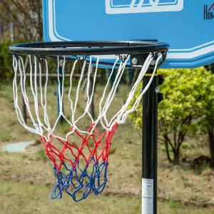 HOMCOM Adjustable Basketball Hoop Stand w/ Wheels and Weight Base Blue