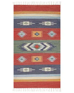 Cotton Kilim Area Rug 80 x 150 cm Multicolour KAMARIS