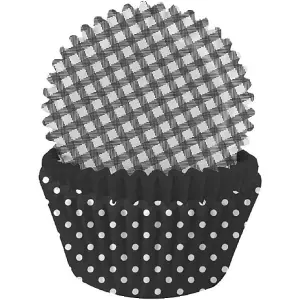 Anniversary House Polka Dot Gingham Muffin and Cupcake Cases (Pack of 75) Black (One Size)